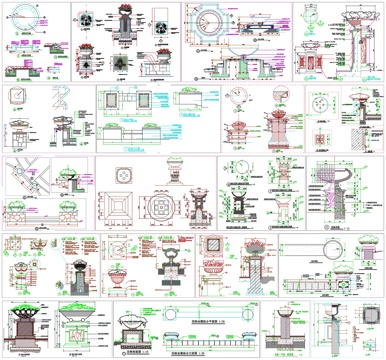 景观花坛花池坐凳花坛剖面做法工艺详图节点CAD素材图库cad施工图