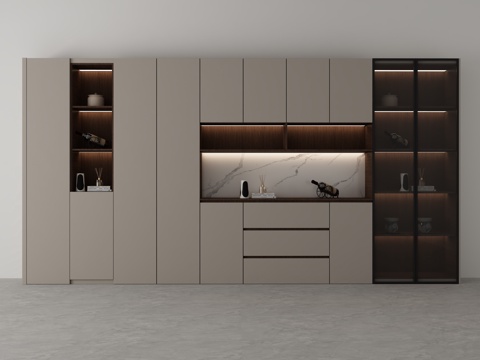  现代酒柜3d模型 