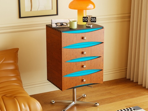  边几 边柜 移动柜 床头柜 储物柜 摆件3d模型 