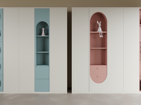  现代儿童衣柜su模型 