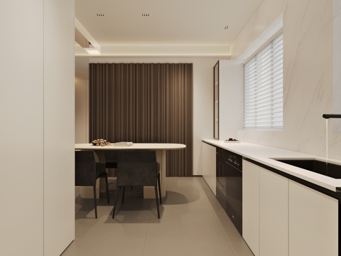  现代厨房3d模型 