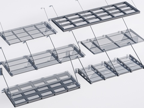 现代玻璃雨棚 钢构雨棚 玻璃雨打 阳光棚su模型