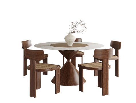 现代餐桌椅组合su模型