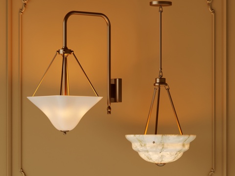 法式复古吊灯su模型