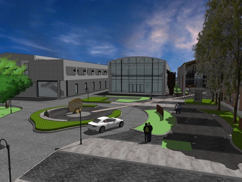 网红打卡工业建筑旧改工厂商业街su模型