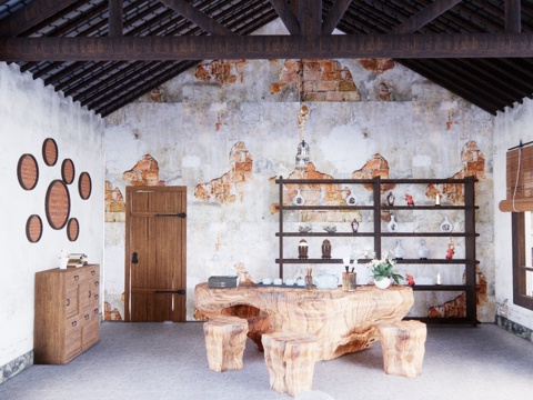 玄关 茶台 茶桌椅su模型