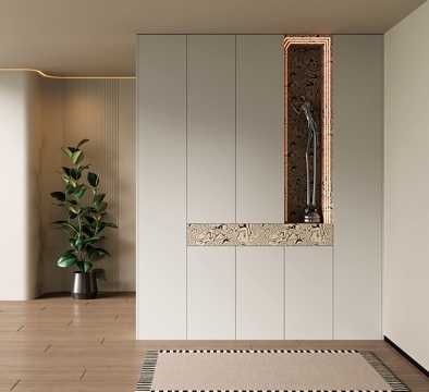 现代入户鞋柜 玄关隔断柜 装饰柜su模型