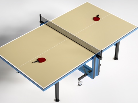  现代乒乓球桌 乒乓球台su模型 