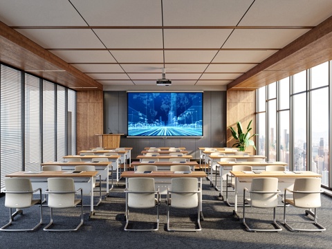 现代会议室  课室su模型