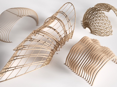 现代景观构筑物 景观构架 景观廊架 景观装置su模型