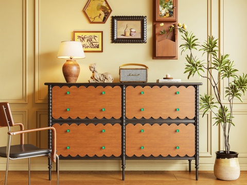  斗柜 玄关柜 置物柜 端景柜 边柜 储物柜 摆件 装饰3d模型 