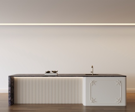  法式水吧台3d模型 