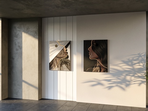 现代挂画su模型