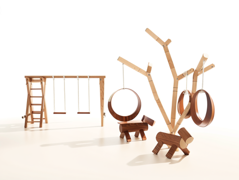 儿童户外无动力生态乐园su模型