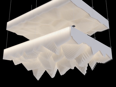 现代异形吊顶 格栅吊顶 曲面天花吊顶 波浪吊顶 工装吊顶 大su模型