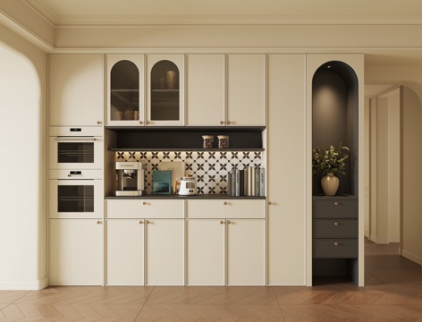  法式酒柜餐边柜3d模型 