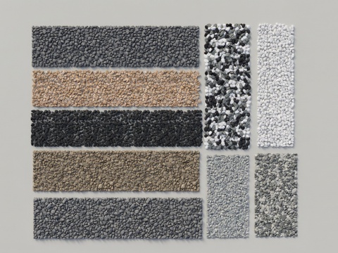  鹅卵石组合su模型 