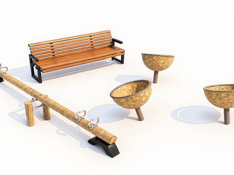 儿童户外无动力生态乐园su模型