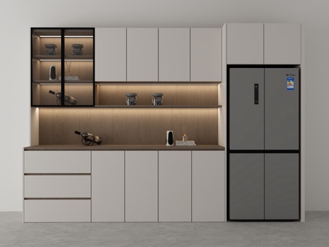  现代酒柜3d模型 