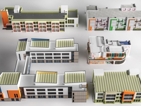 现代幼儿园建筑su模型