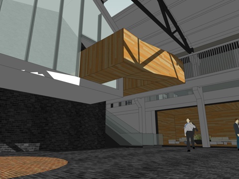 网红打卡工业建筑旧改工厂商业街su模型