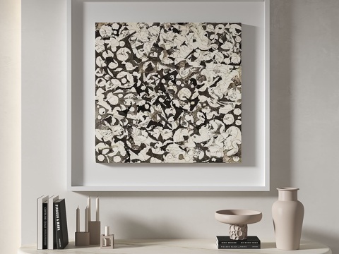  现代，简约，抽象，挂画3d模型 