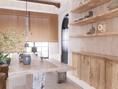 玄关 茶桌椅 茶室su模型