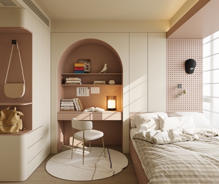  现代榻榻米卧室su模型 