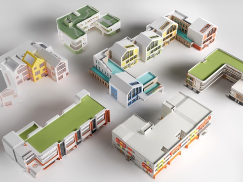 现代幼儿园建筑su模型