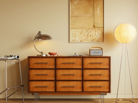  玄关柜 斗柜 边柜 储物柜 灯笼 装饰画 摆件3d模型 