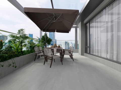  现代别墅露台 花园阳台3d模型 