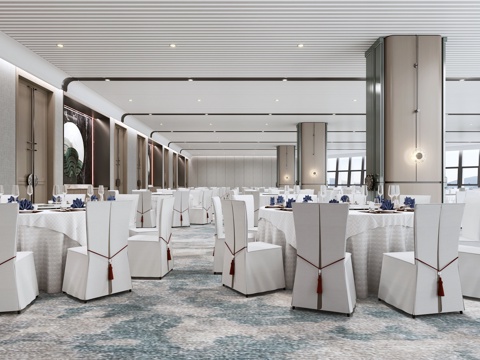  酒店宴会厅3d模型 