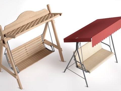 现代户外秋千椅 吊椅su模型