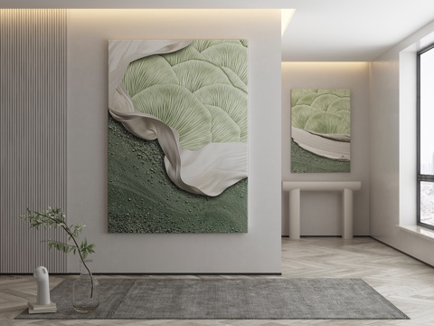  现代极简抽象挂画3d模型 