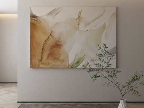  现代极简抽象挂画3d模型 