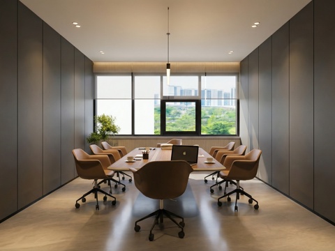 现代会议室su模型