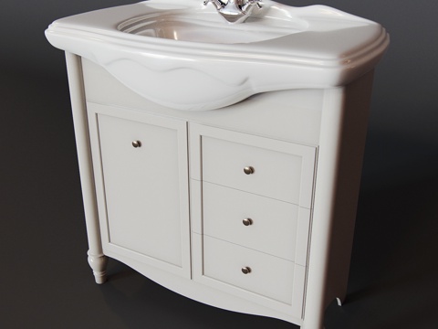  简欧洗手台 洗手台3d模型 