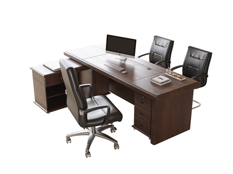  现代办公桌椅 办公椅su模型 