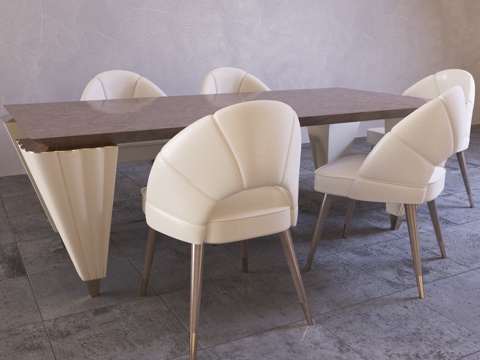  现代餐桌椅 餐桌椅3d模型 