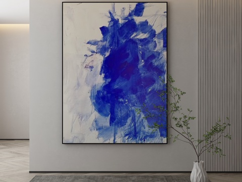  现代极简抽象挂画3d模型 