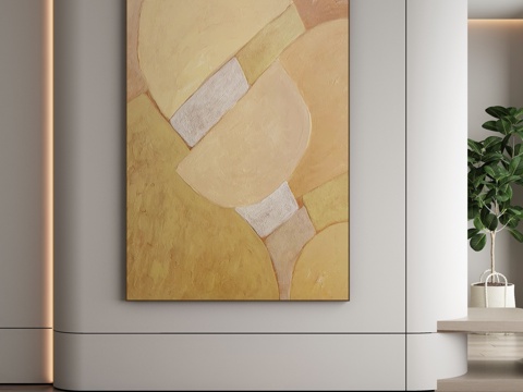  现代极简抽象挂画3d模型 