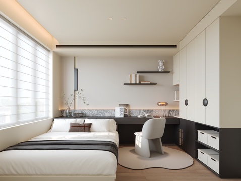  榻榻米卧室3d模型 