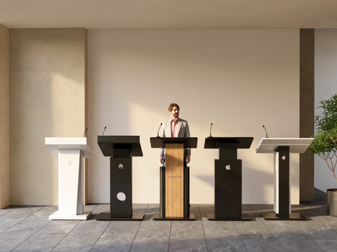 现代讲台  桌台  站台su模型