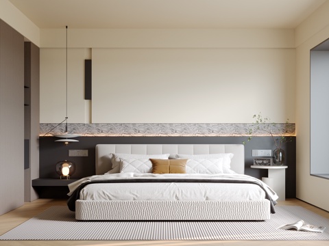 现代意式卧室su模型