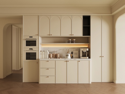  法式餐边柜酒柜3d模型 