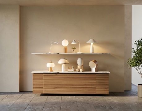 现代奶油风台灯su模型