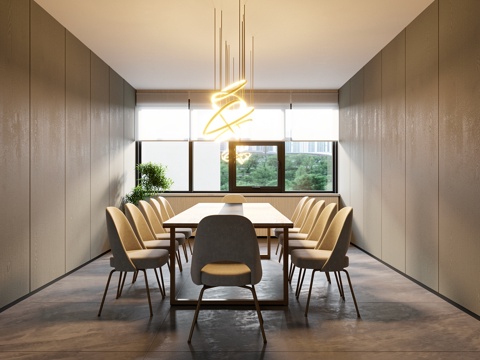 现代  报告厅  会议室su模型