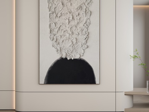  现代极简抽象挂画3d模型 