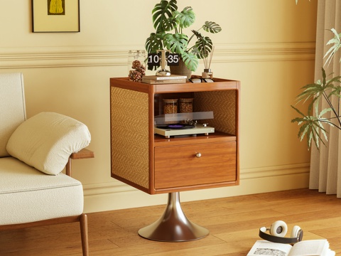  床头柜 边柜 边几 旋转柜 储物柜 摆件3d模型 