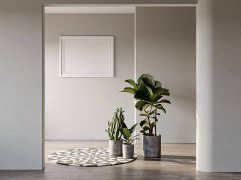 现代绿植盆栽组合su模型